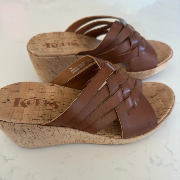 Korks by Kork Ease Noelle woven wedge in brown Size: 7 - Picture 3 of 5